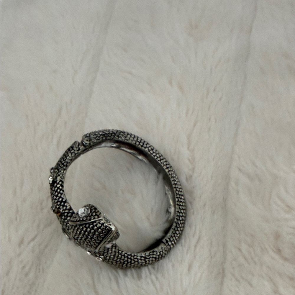 Silver Snake Bracelet with Rhinestones - Picture 2 of 5